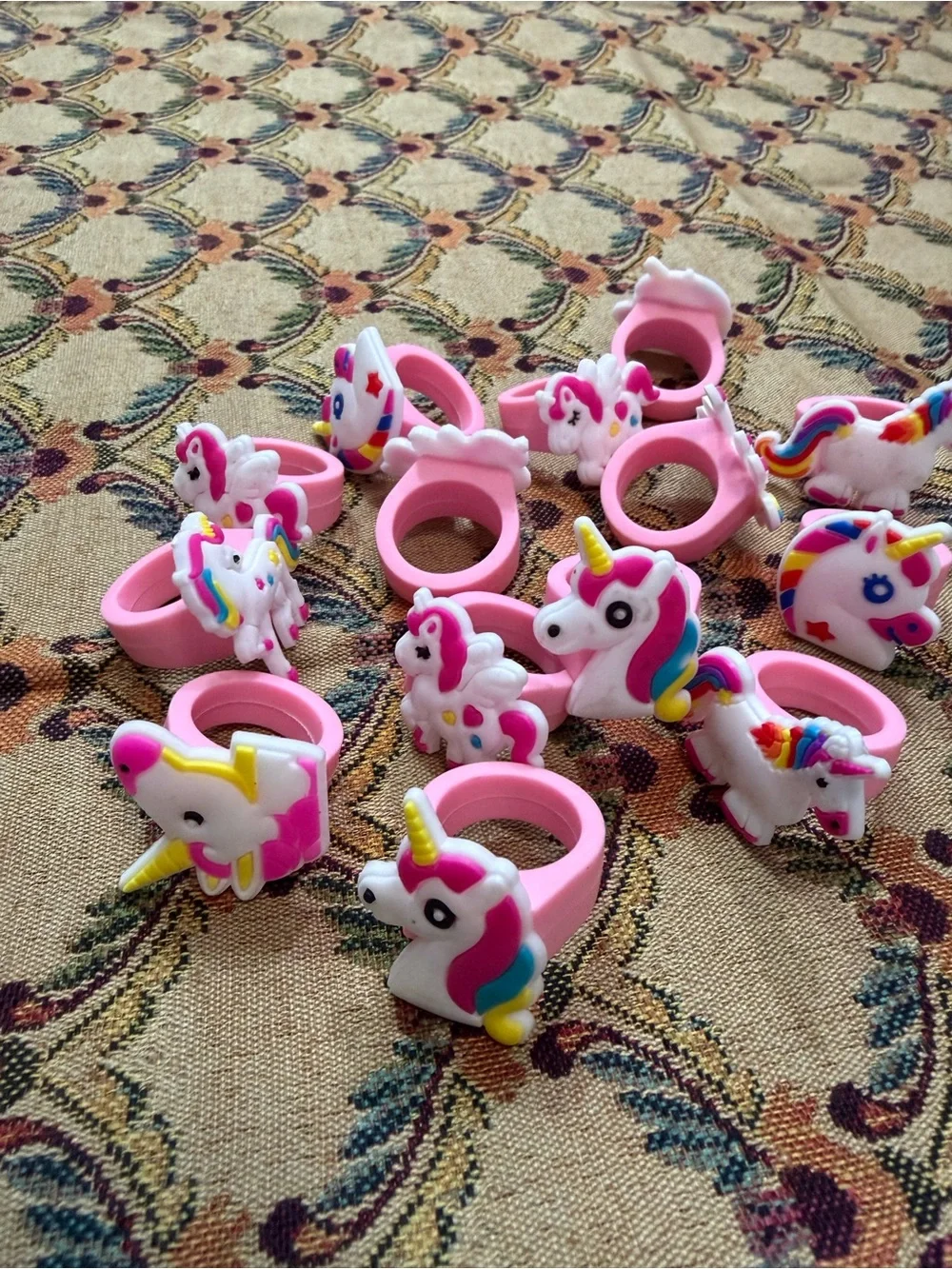 Pink Unicorn Kids Ring lot - Cute rubber ring